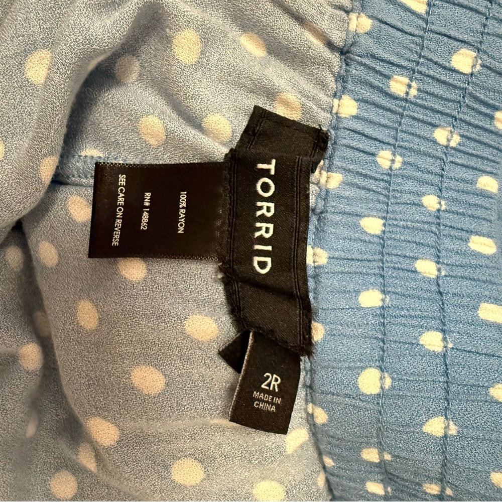 Torrid Light Blue and White Polka Dot Jumpsuit - Picture 4 of 6